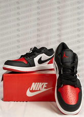 NIKE AIR JORDAN 1 LOW RED TOE (BLACK RED WHITE)