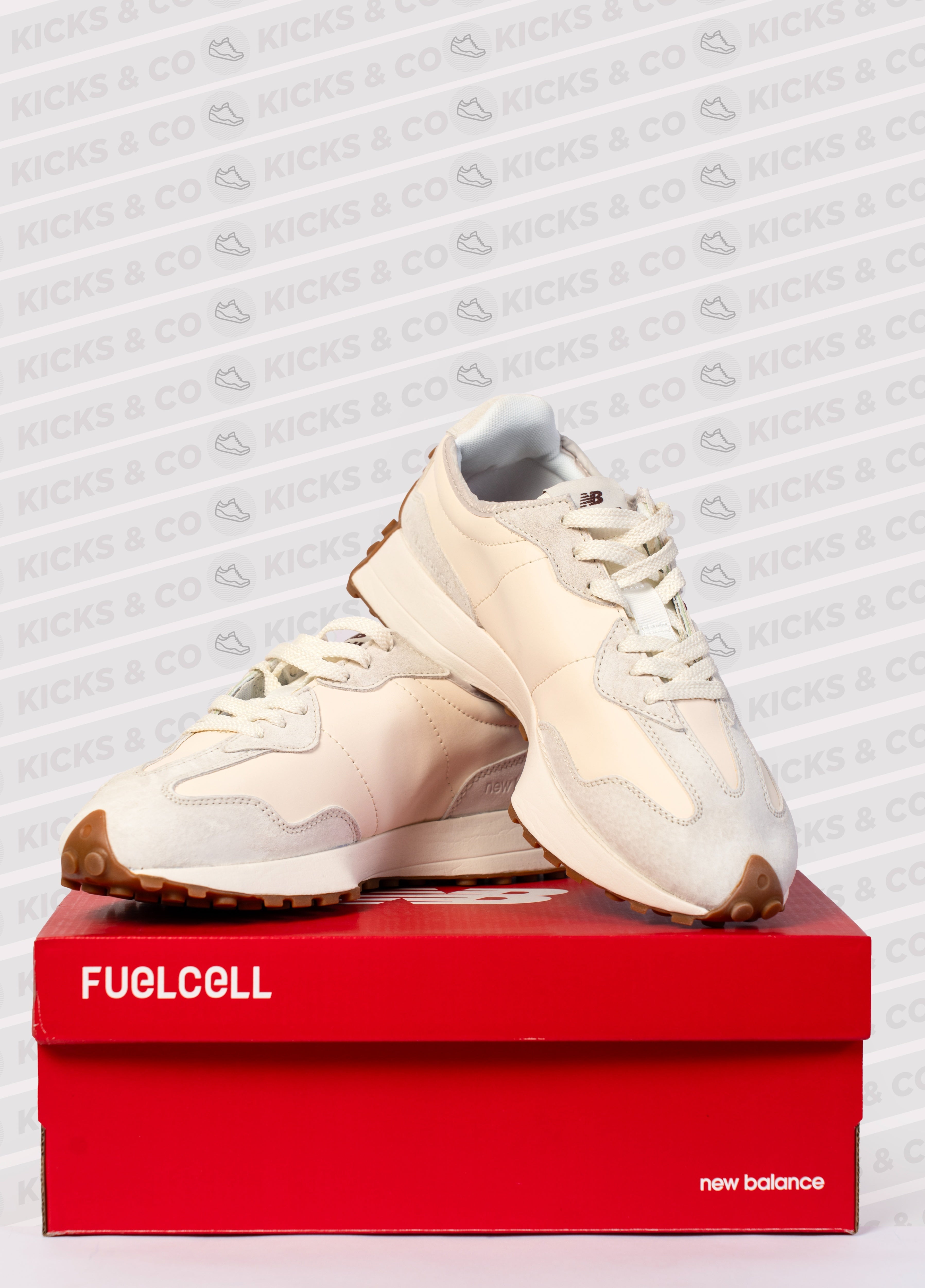 New Balance 327 (White/ Burgundy)